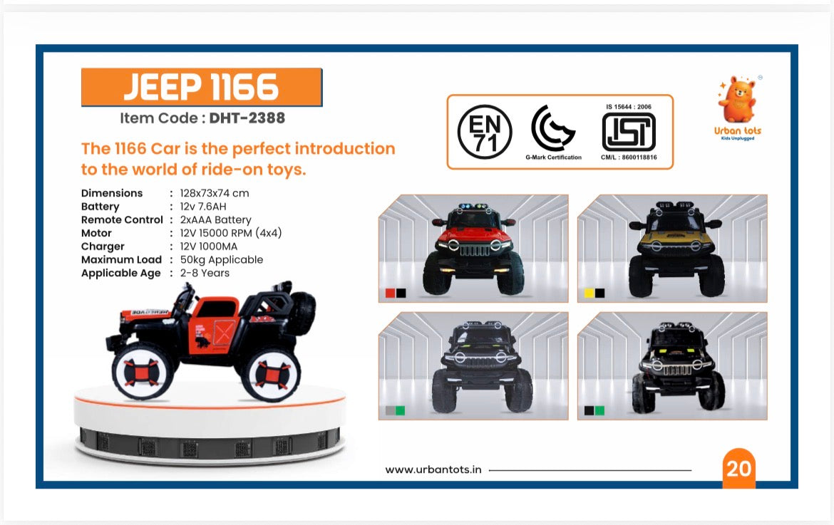 Kids Electric Ride-On Jeep with Remote Control