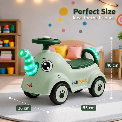 kidsROAR Push Ride-On Car for Kids | Music & 3D Lights | Backrest | 1–5 Years | Up to 35kg