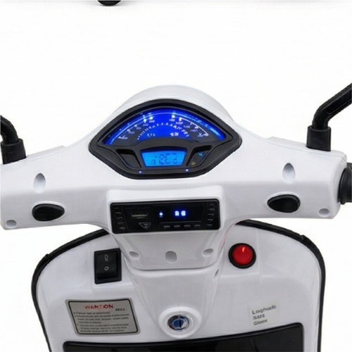 Vexa White – Classic Italian Style Electric Ride-On Scooter with LED Display