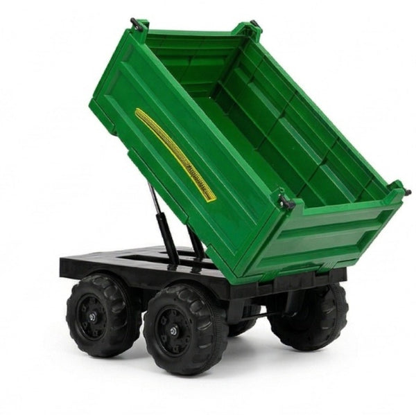 John Deere Style Electric Ride-On Tractor – 12V Battery Powered Toy with Double Detachable Trailers