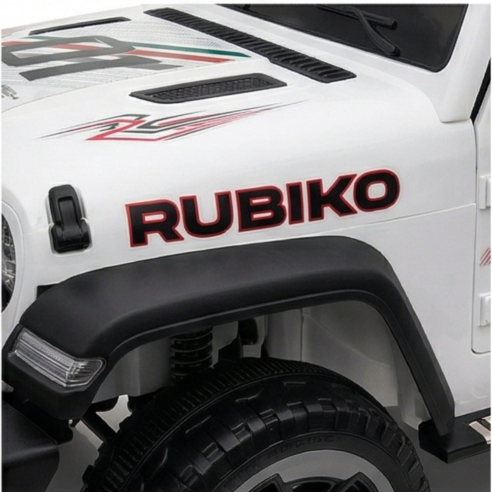 Jeep Rubicon – White Edition Luxury 4x4 Ride-On SUV with Dual Opening Doors