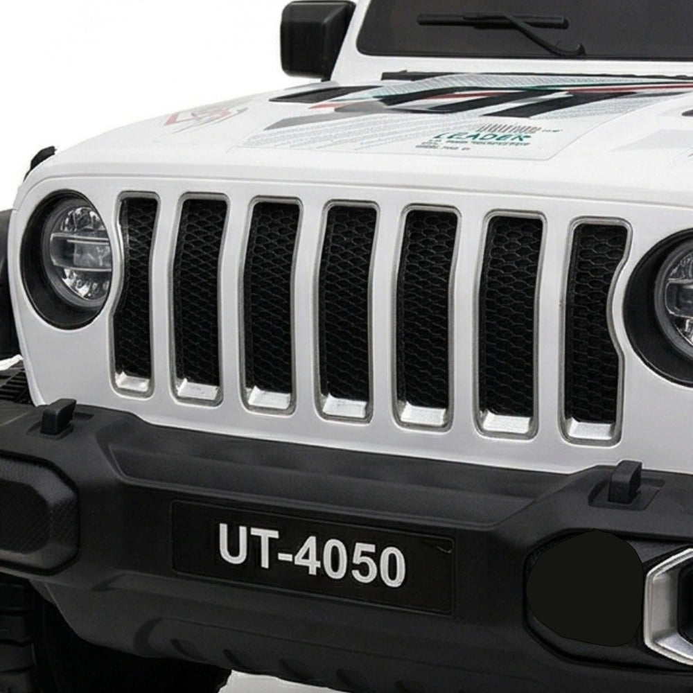 Jeep Rubicon – White Edition Luxury 4x4 Ride-On SUV with Dual Opening Doors