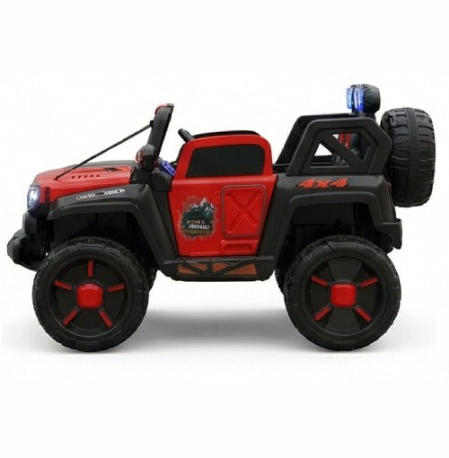 Jeep Pobo Red Painted – Premium Metallic Edition 4x4 Off-Roader with Multi-Light Bar System